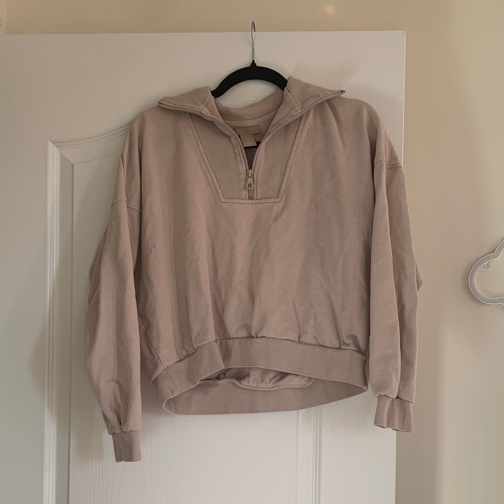 H&M Tan Women's Zip-Up Sweatshirt